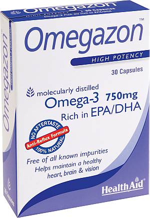 Health Aid Omegazon -Blister 750Mg Νορβηγικά Ιχθυέλαια Διπλής Μοριακής Απόσταξης 30Caps