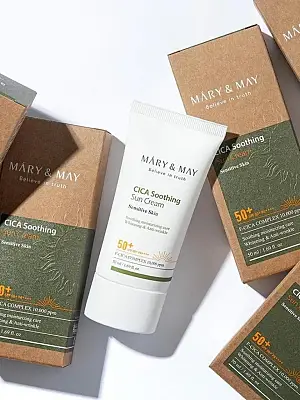 Mary&May - Cica Soothing Sun Cream SPF50+/PA++++ - Soothing and Moisturizing Sunscreen - 50ml