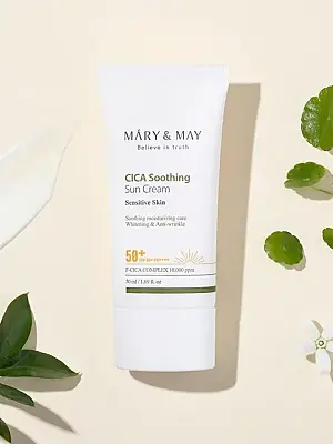 Mary&May - Cica Soothing Sun Cream SPF50+/PA++++ - Soothing and Moisturizing Sunscreen - 50ml