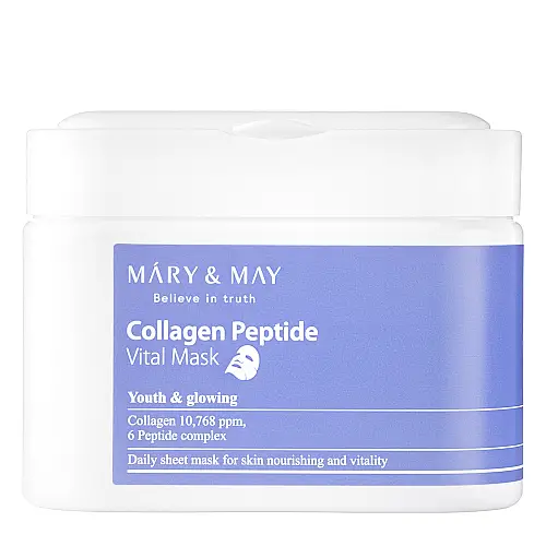 Mary&May - Collagen Peptide Vital Mask - Μάσκα Προσώπου για Αντιγήρανση 30τμχ