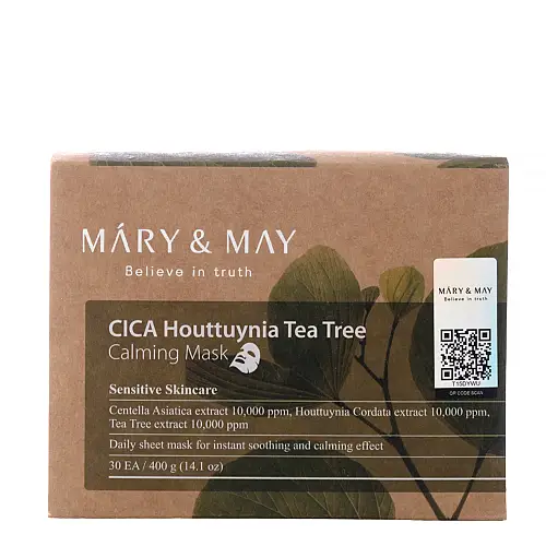Mary & May Cica Houttuynia Tea Tree Calming Mask - Πακέτο με 30 τεμάχια μάσκες προσώπου