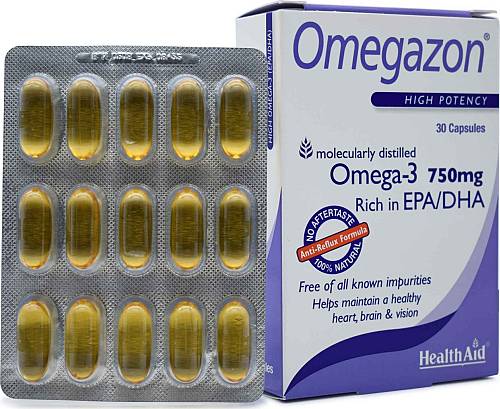 Health Aid Omegazon -Blister 750Mg Νορβηγικά Ιχθυέλαια Διπλής Μοριακής Απόσταξης 30Caps