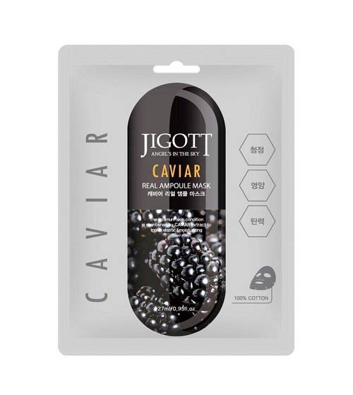 Jigott Caviar Real Ampoule Sheet Mask - 27ml.