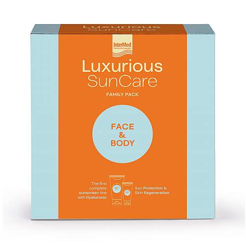 Intermed Luxurious SunCare Face & Body Family Pack με High Protection Face Cream SPF50, 75ml & Sun Protection Body Cream SPF15, 200ml, 1σετ