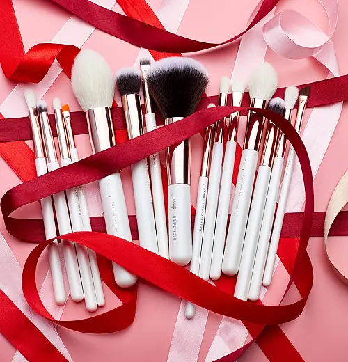 Jessup Set T222 Pearl White/Rose Gold Professional Makeup Brushes - 15Pcs