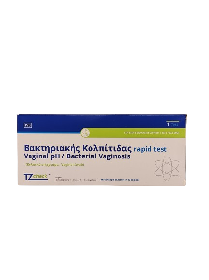 TZ Check Vaginal Ph Bacterial Diagnosis Rapid Test Βακτηριακής Κολπίτιδας 1τμχ