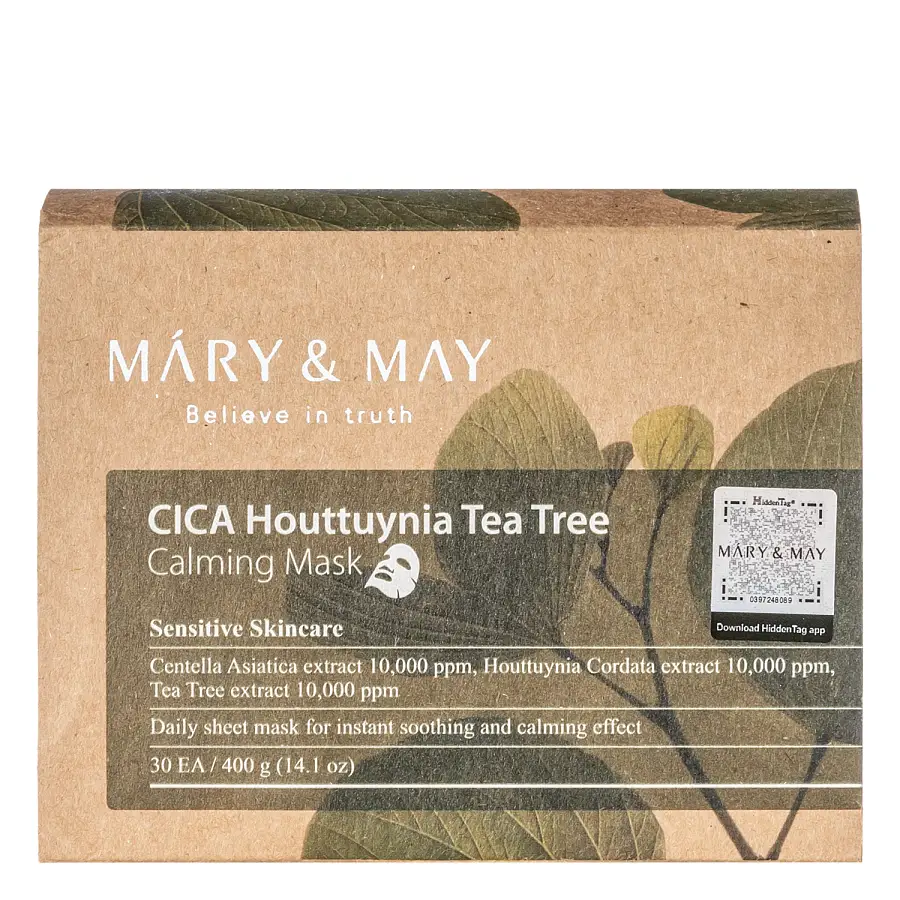Mary & May Cica Houttuynia Tea Tree Calming Mask - Πακέτο με 30 τεμάχια μάσκες προσώπου