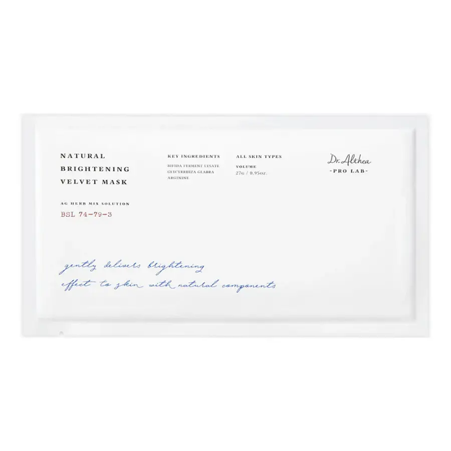 Dr. Althea Pro Lab Natural Brightening Velvet Mask - Φύλλο μάσκας με αργινίνη - Μάσκα Λάμψης